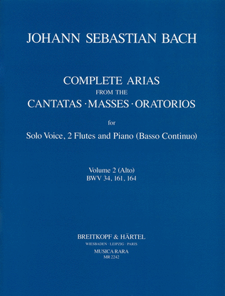 Book cover for Complete Arias from the Cantatas, Masses, Oratorios