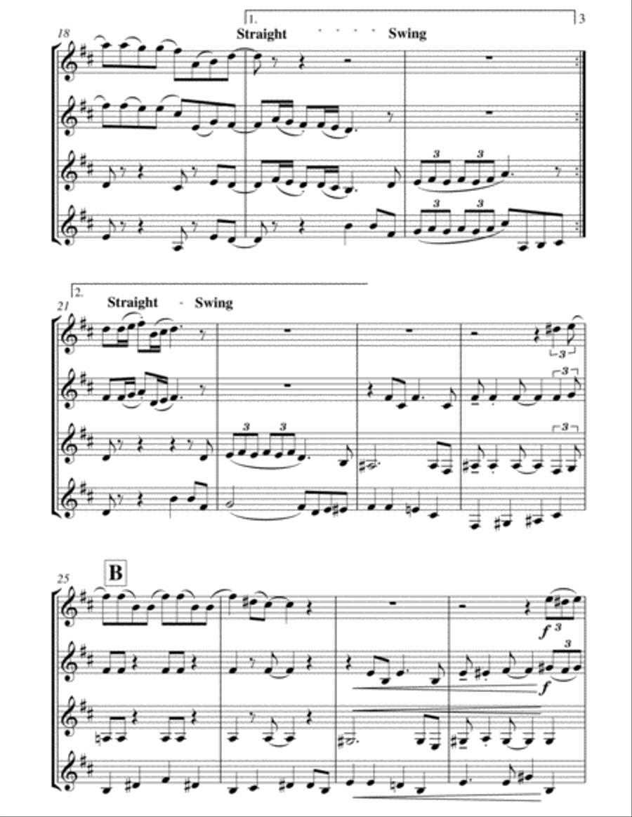 Santa Baby Clarinet Quartet scores gallery preview page 4