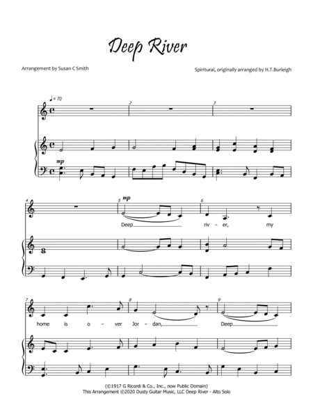 Deep River - Alto Solo w/ Accompaniment image number null