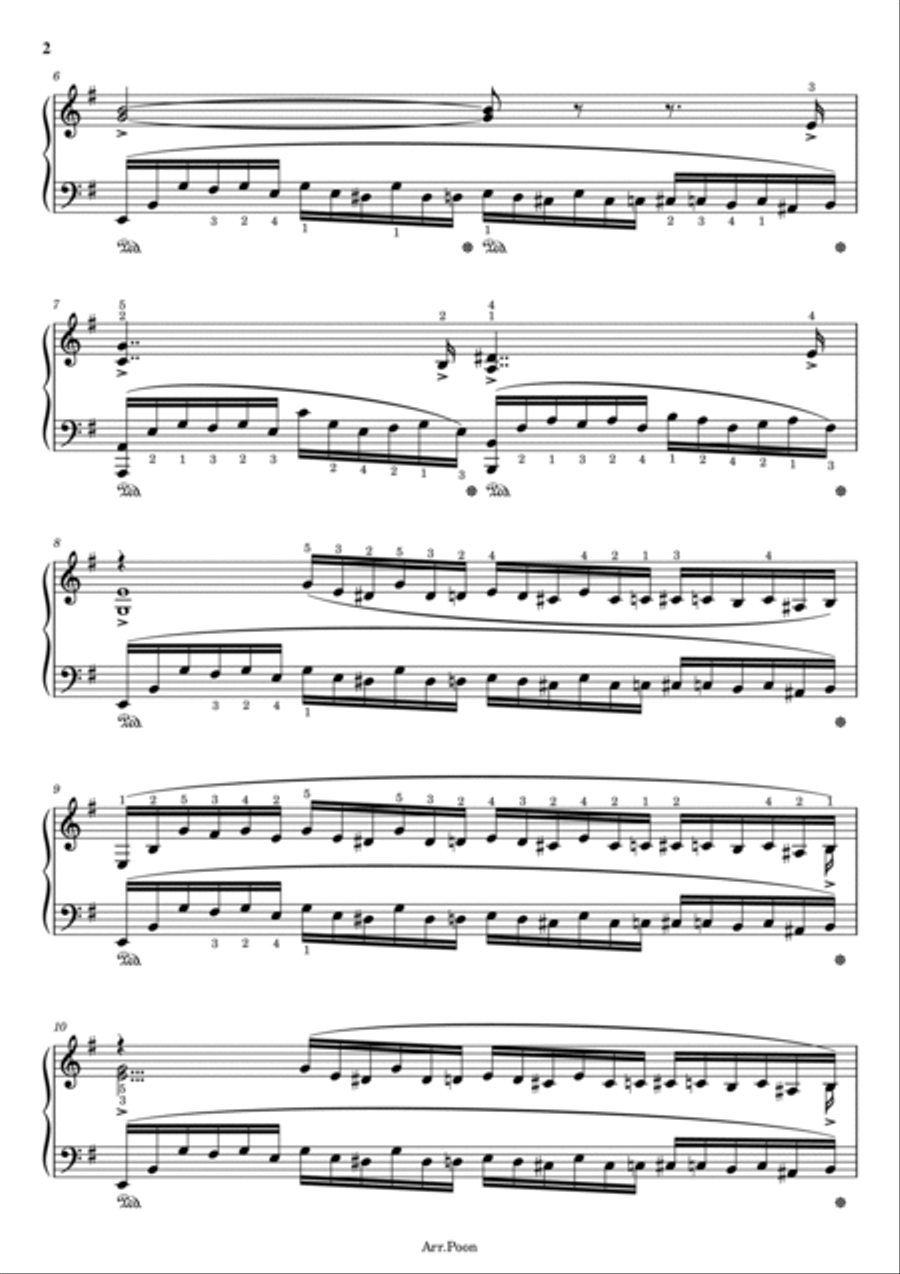 Rachmaninoff - Moment Musicaux in E minor - Op.16 No.4 - Original With Fingered - For Piano Solo Piano Solo scores gallery preview page 2