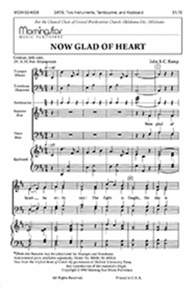 Book cover for Now Glad of Heart (Choral Score)