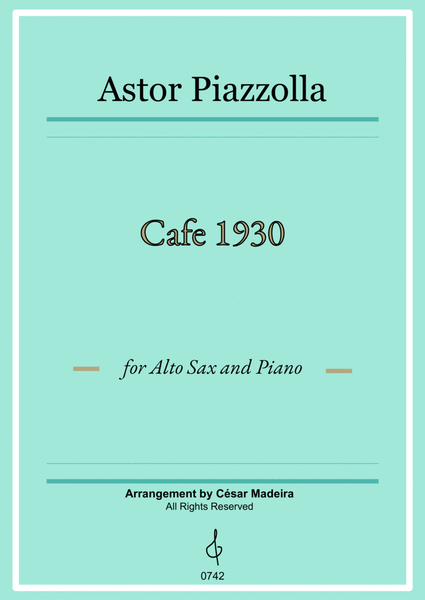 Cafe 1930 by Piazzolla for Alto Sax and Piano (Full Score) image number null