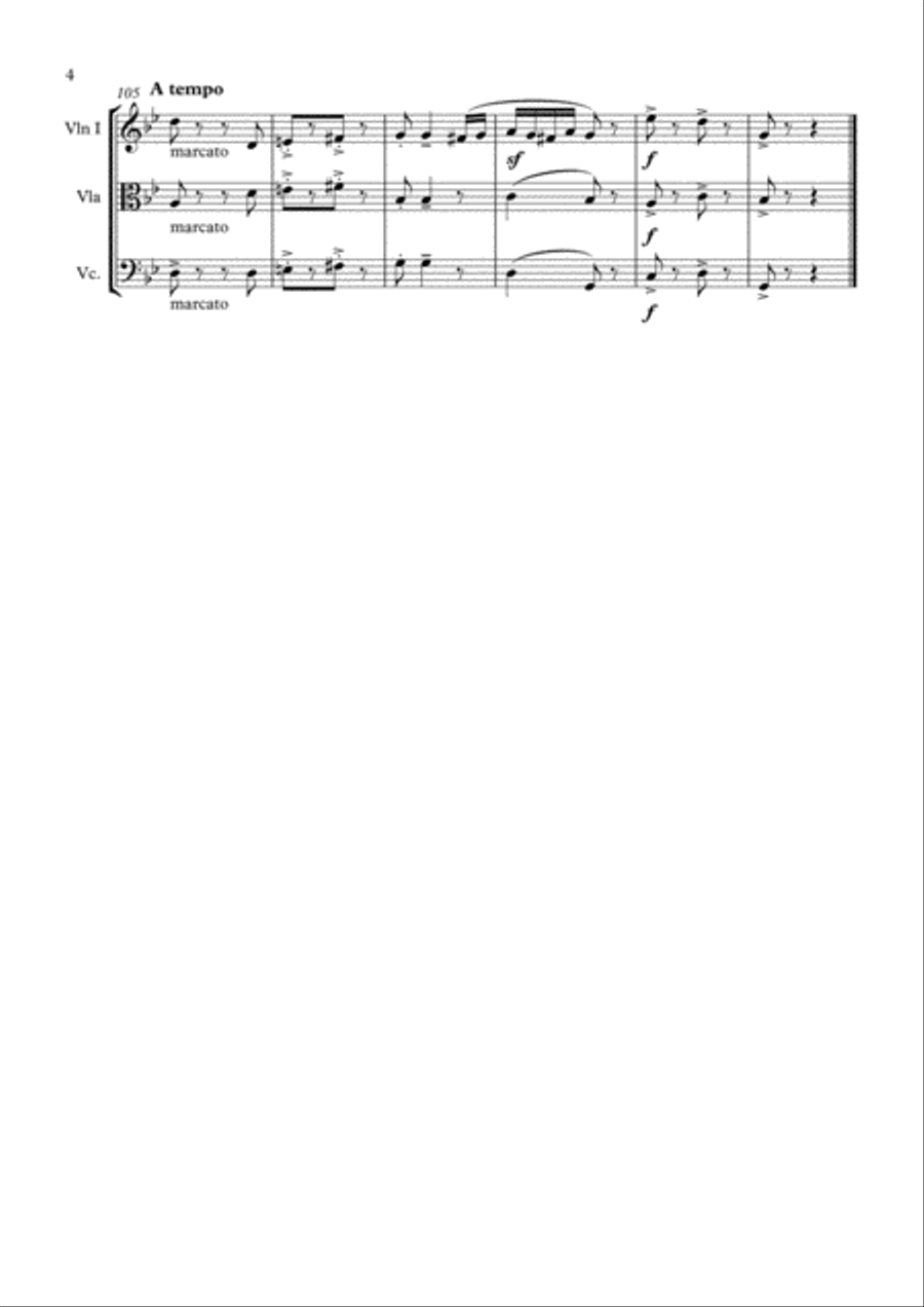Hungarian Dance # 5 Hungarian Dance # 5 String Trio scores gallery preview page 4