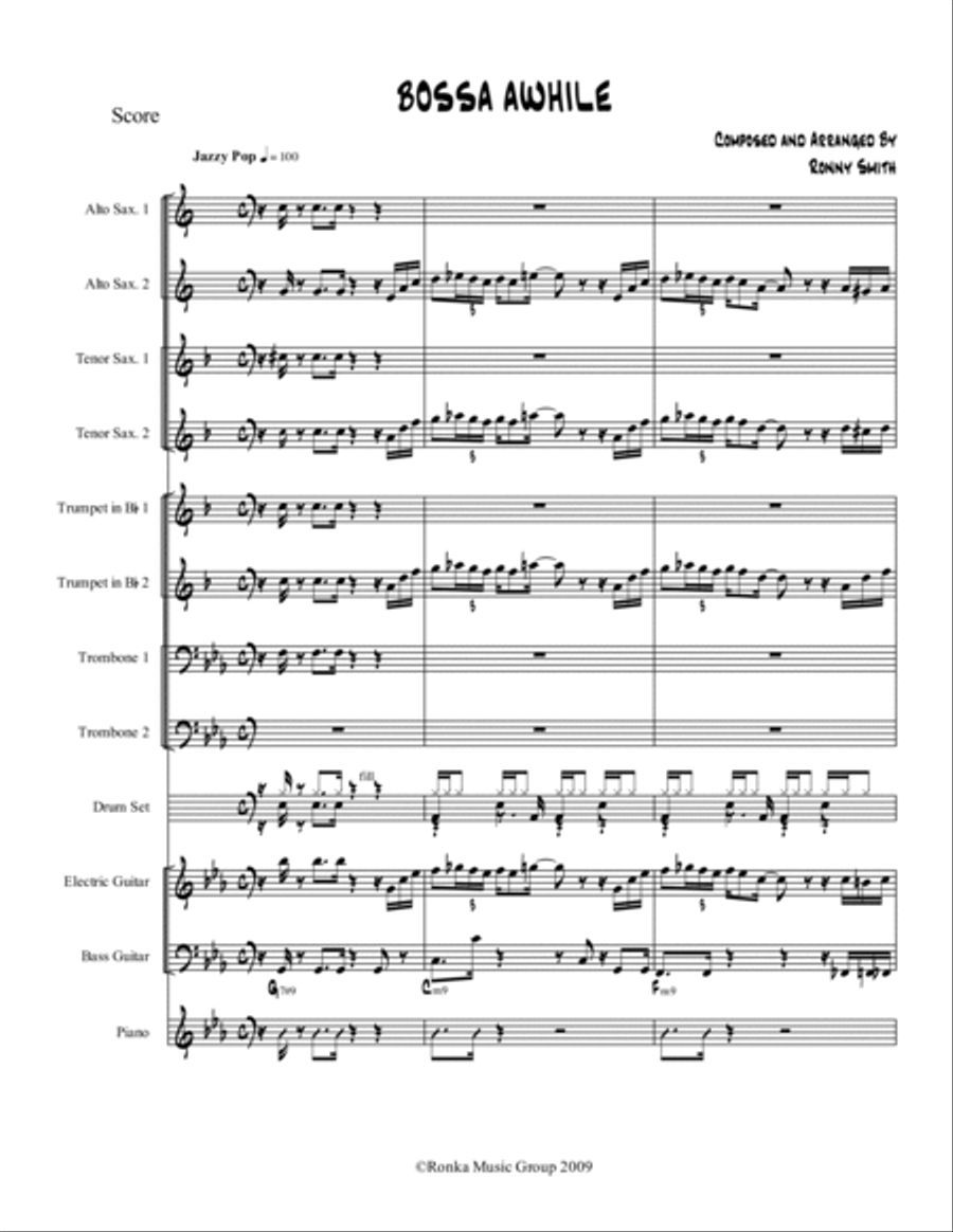 Bossa Awhile Jazz Ensemble scores gallery preview page 2