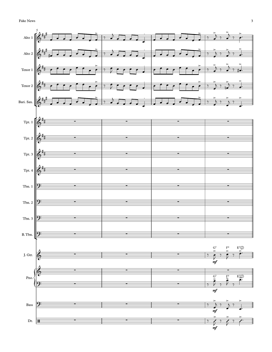 Fake News Fake News Jazz Ensemble scores gallery preview page 3