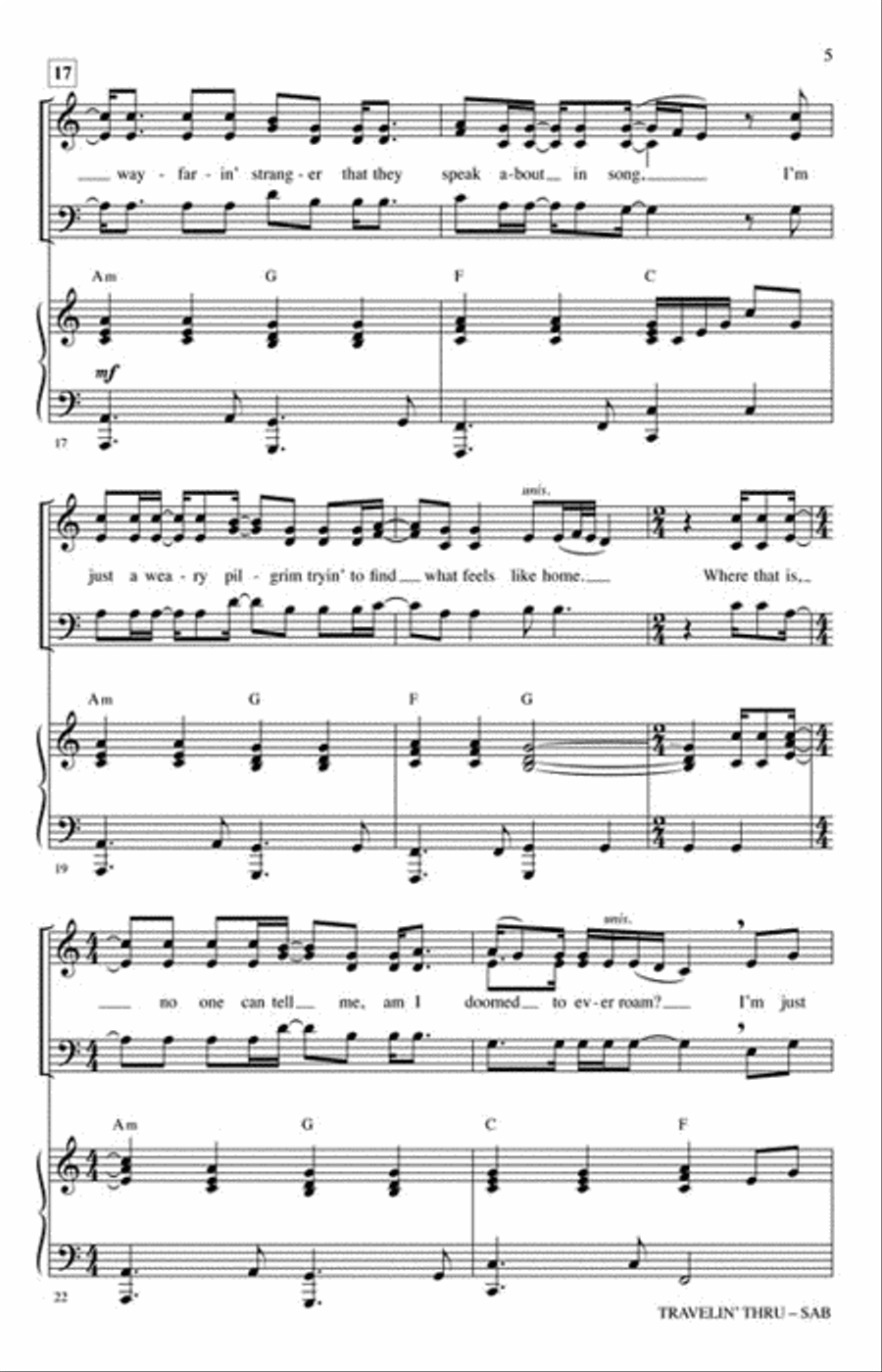 Travelin' Thru 3-Part scores gallery preview page 5