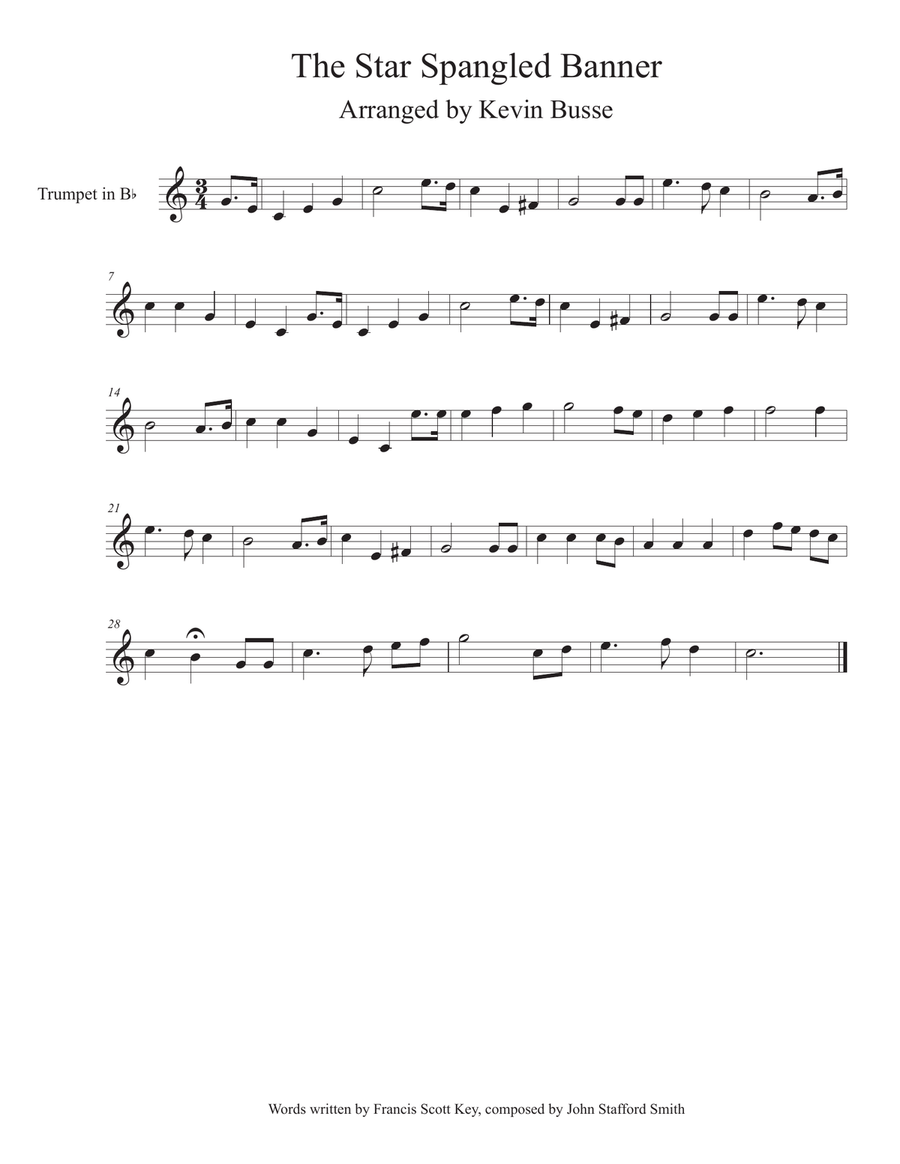 The Star Spangled Banner - Trumpet Trumpet Solo scores gallery preview page 1