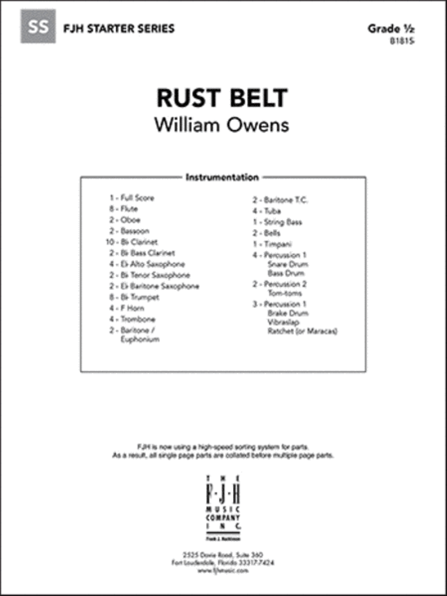 Rust Belt Concert Band scores gallery preview page 1