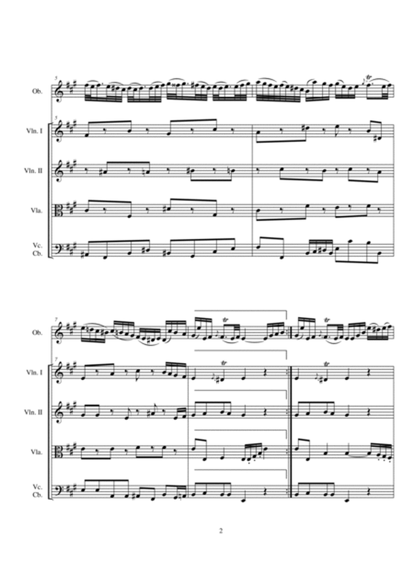 Aria en La mayor para Oboe y Cuerdas Opus 9 (Spanish Edition)