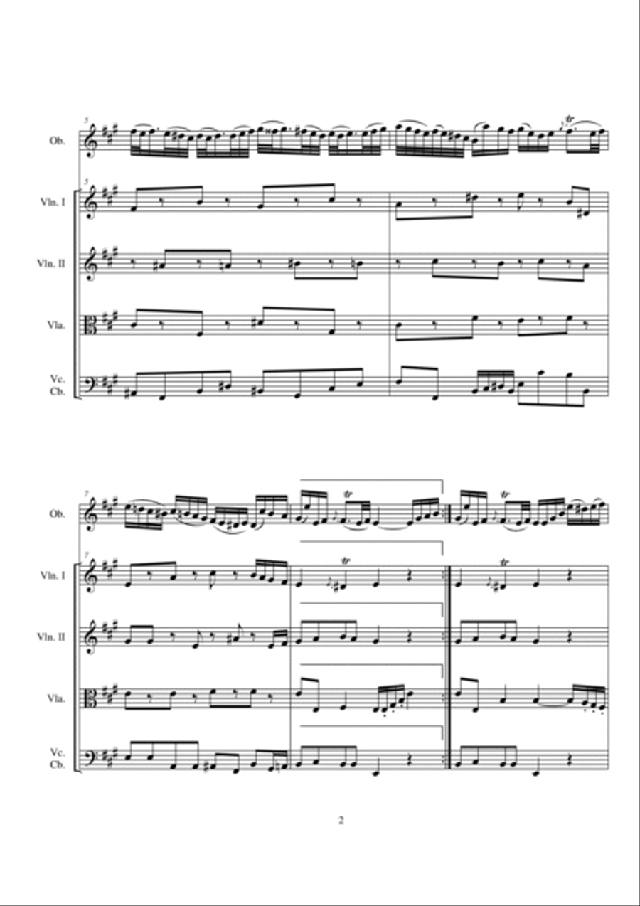 Aria en La mayor para Oboe y Cuerdas Opus 9 (Spanish Edition) Large Ensemble scores gallery preview page 4