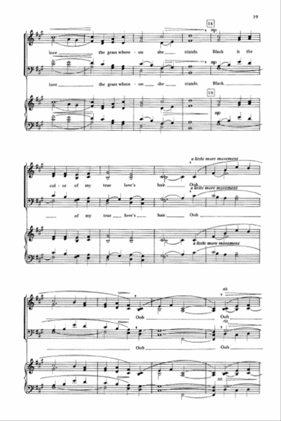 Images of the Past (Some Folks, Go 'Way from My Window, Nelly Bly, Black Is the Color of My True Love's Hair, Skip to My Lou) 4-Part scores gallery preview page 10