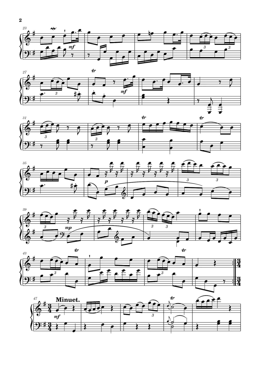 Sonata in G Major Hob. XVI 8 - Franz Joseph Haydn Piano Solo scores gallery preview page 2
