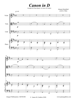 Pachelbel: Canon in D for Piano Quartet