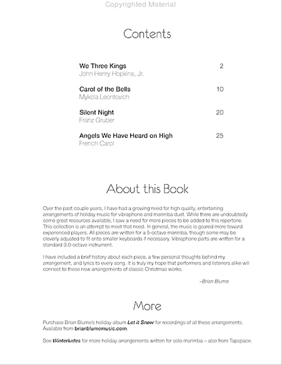 Winterludes for Two Winterludes for Two Marimba scores gallery preview page 4