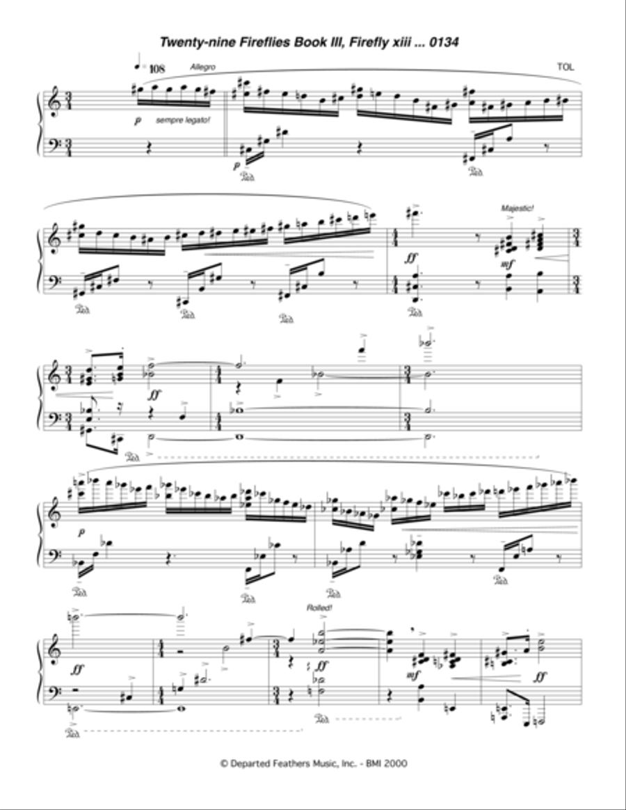 Twenty-nine Fireflies Book III, Firefly xiii 0134 Piano Solo scores gallery preview page 1