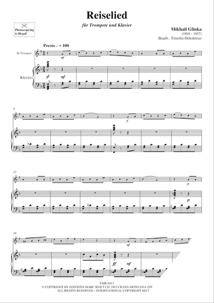 Reiselied Trumpet Solo scores gallery preview page 3