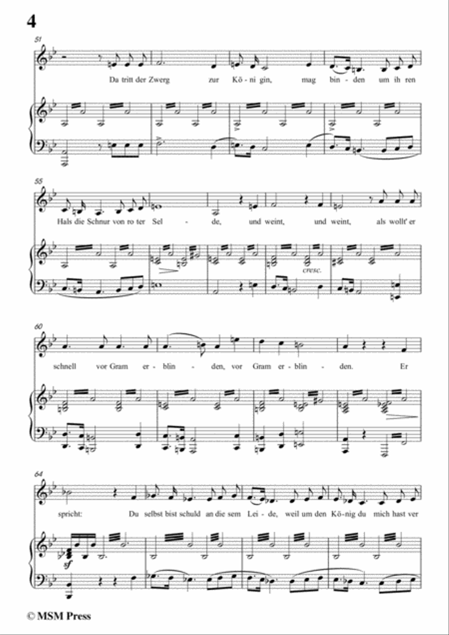 Schubert-Der Zwerg,Op.22 No.1,in g minor,for Voice&Piano Voice scores gallery preview page 6