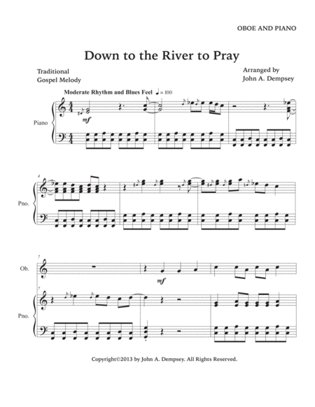 Down to the River to Pray (Oboe and Piano) image number null