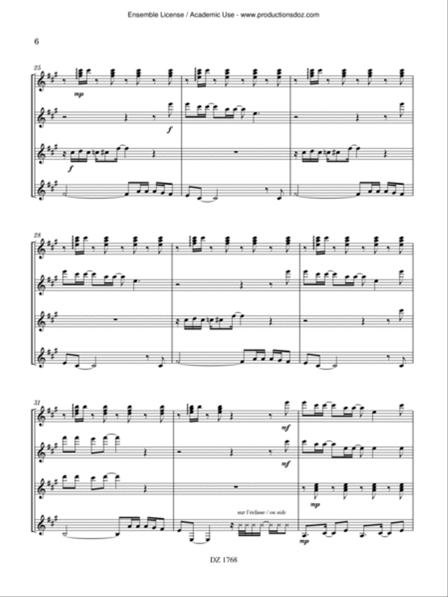Souvenirs du Burkina Faso / Sous la paillote Guitar Ensemble scores gallery preview page 6