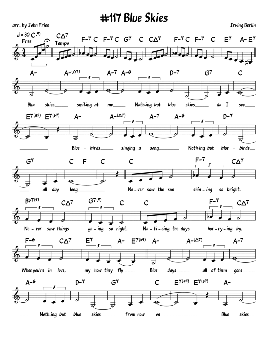 Blue Skies Piano scores gallery preview page 1