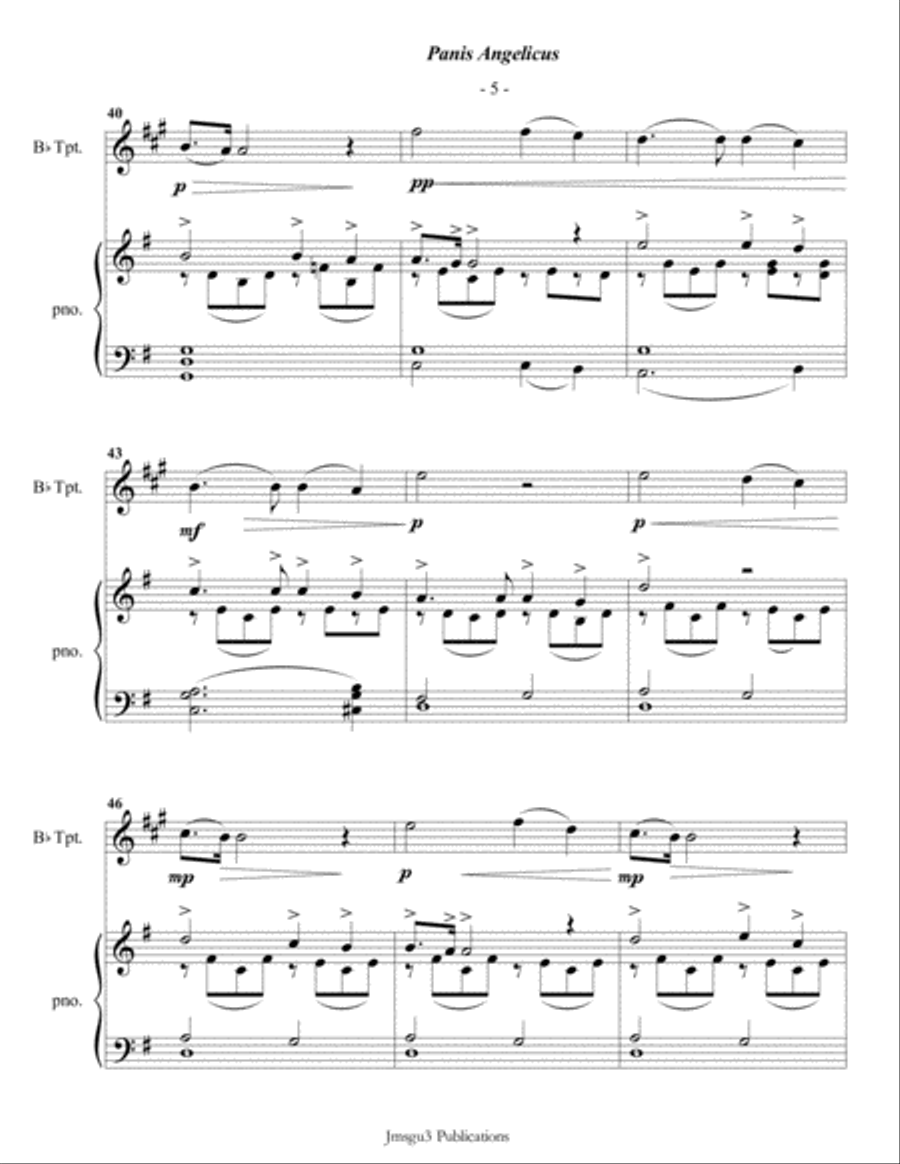 Franck: Panis Angelicus for Trumpet & Piano B-Flat Trumpet scores gallery preview page 5