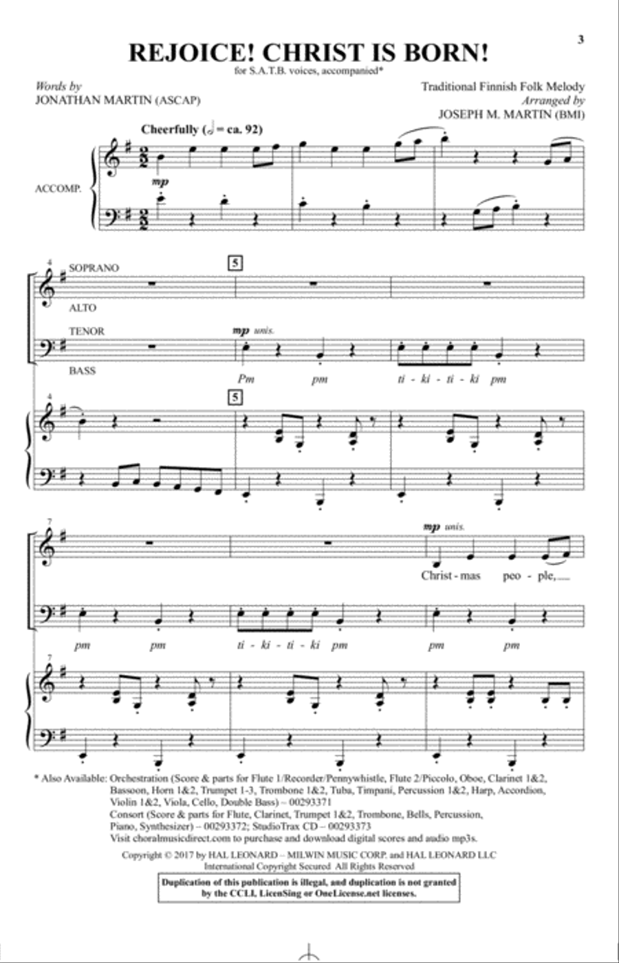 Rejoice! Christ Is Born! Rejoice! Christ Is Born! 4-Part scores gallery preview page 1