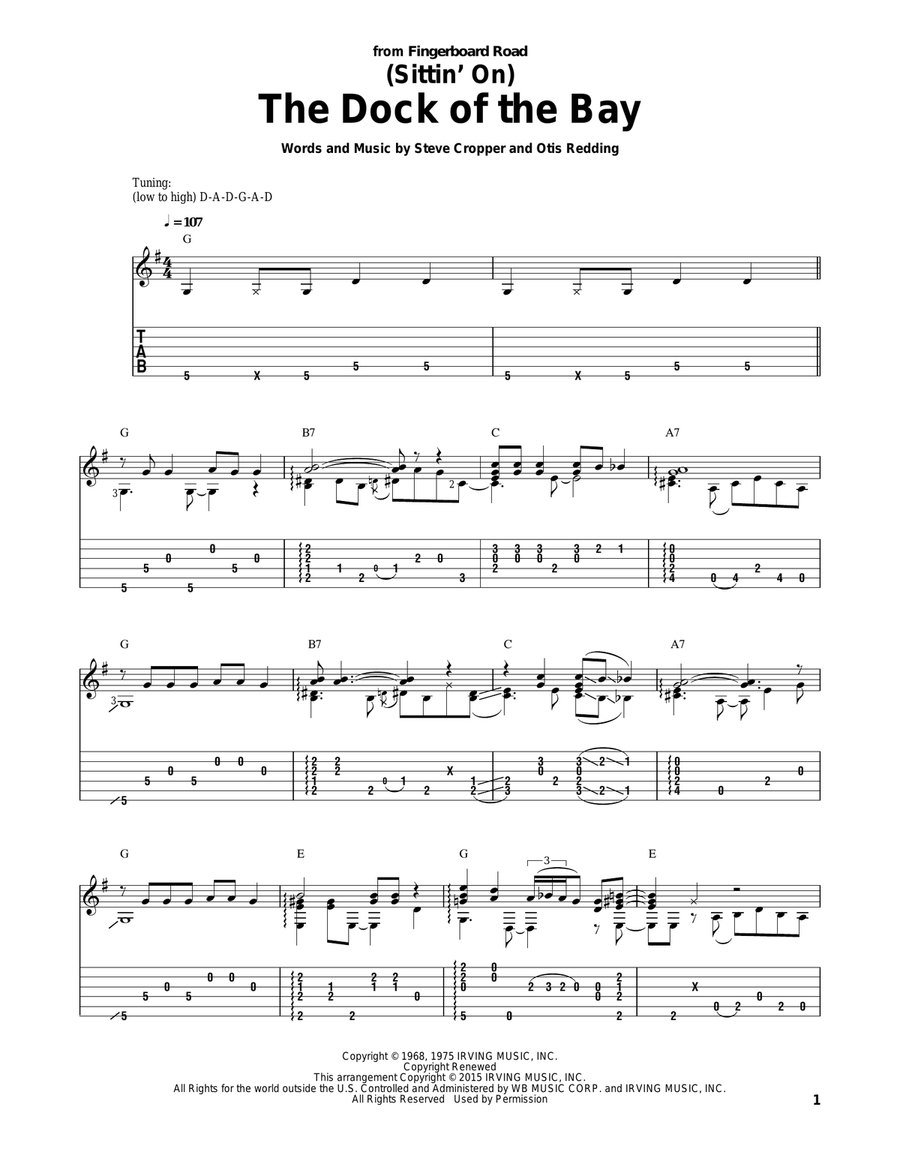 (Sittin' On) The Dock Of The Bay Acoustic Guitar scores gallery preview page 1