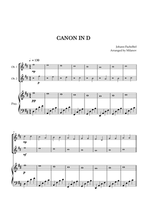 Canon in D | Pachelbel | Oboe Duet | Piano accompaniment