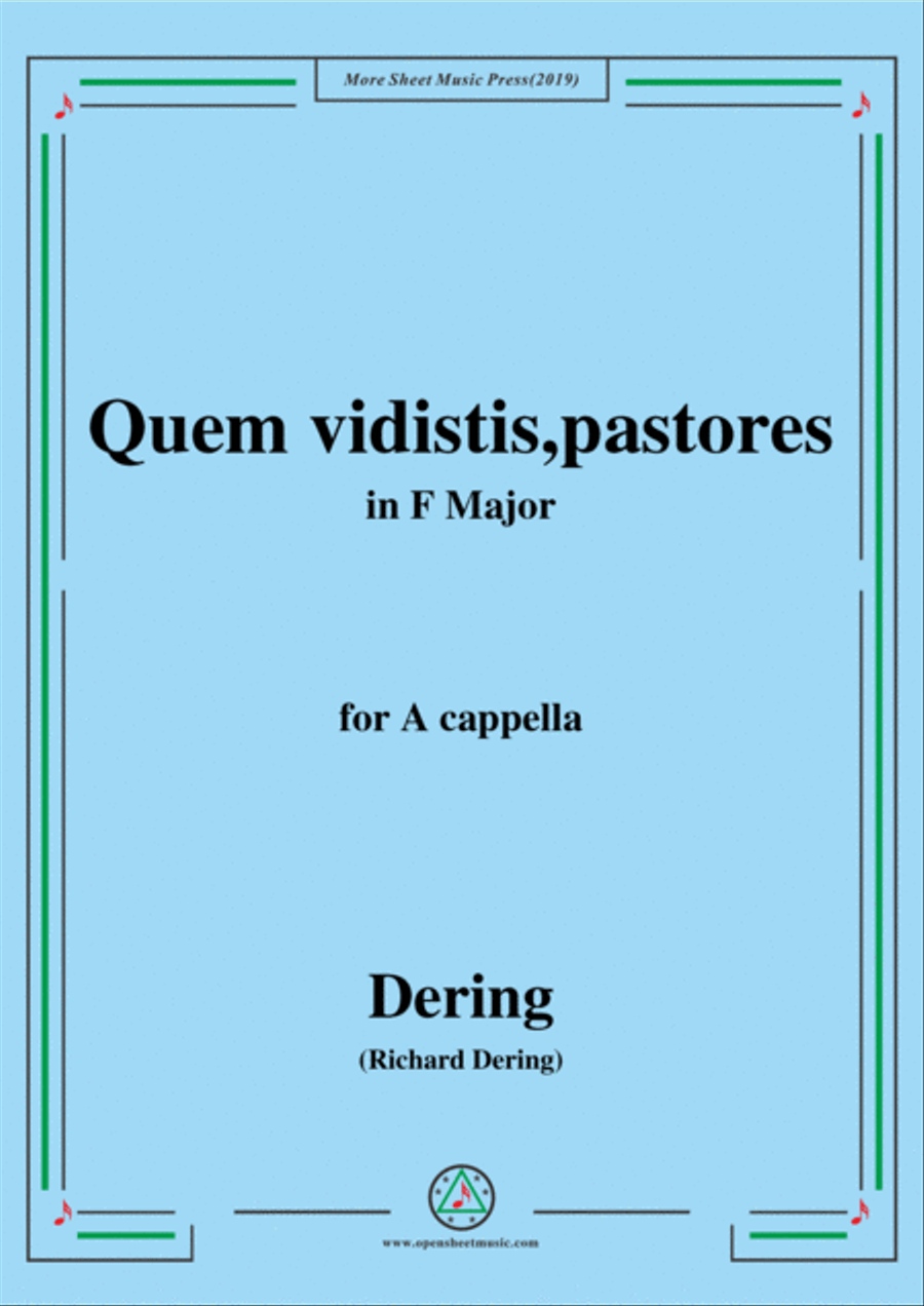 Dering-Quem vidistis,pastores,in F Major,A cappella 4-Part scores gallery preview page 1