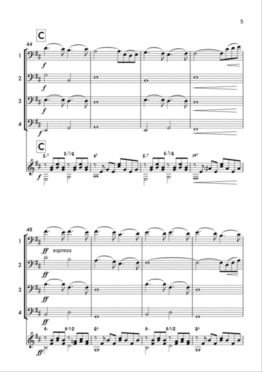 Perduto Tempo (Cello quartet & Guitar) Small Ensemble scores gallery preview page 6