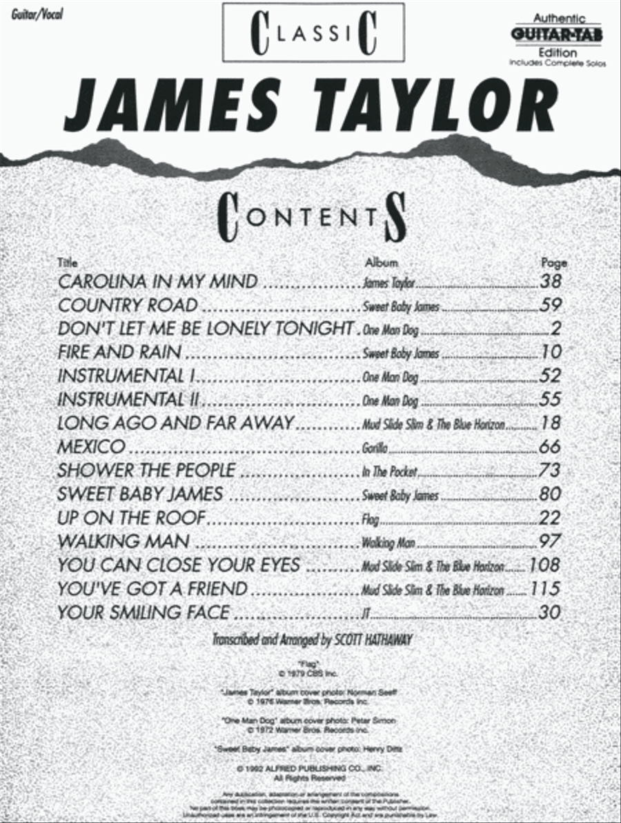 Classic James Taylor Electric Guitar scores gallery preview page 2