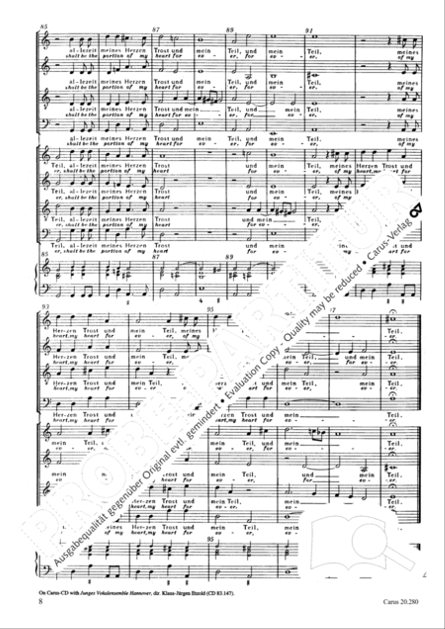 Lord, if I have thee only (Herr, wenn ich nur dich habe) 4-Part scores gallery preview page 9
