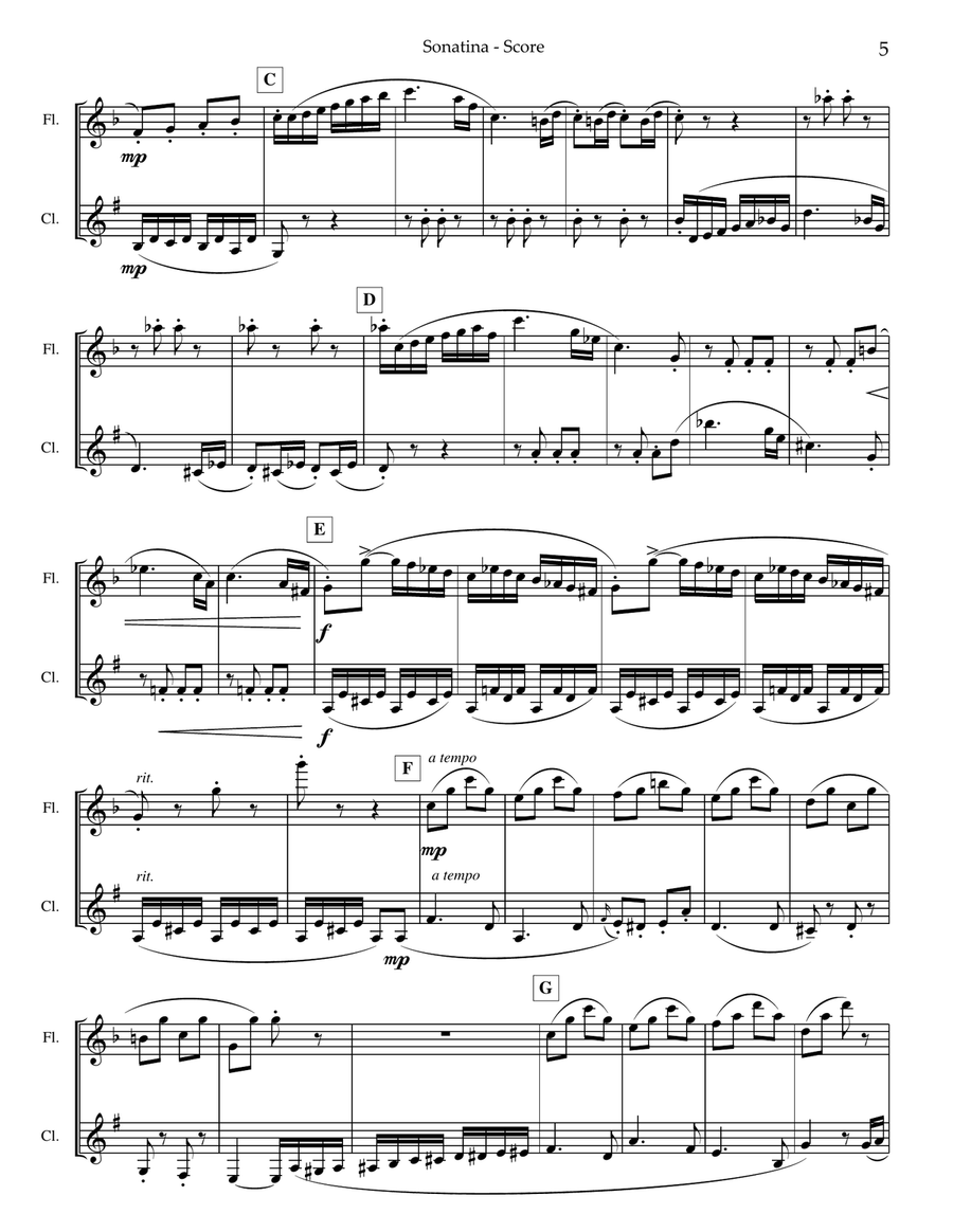 Sonatina Op. 55, No. 2 Woodwind Duet scores gallery preview page 6