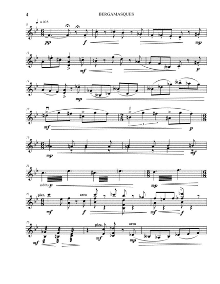 [Davidson] Bergmasques Violin Solo scores gallery preview page 6