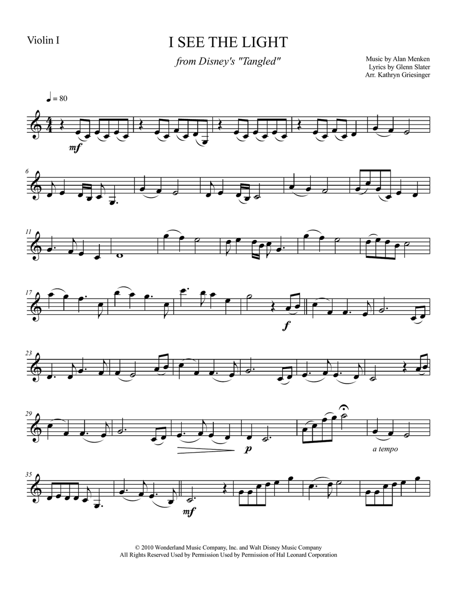 I See The Light String Orchestra scores gallery preview page 1