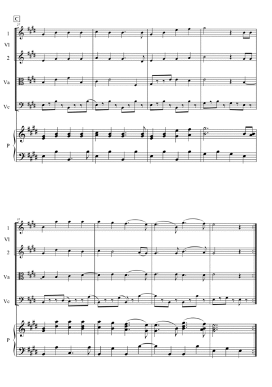 Yellow Rose of Texas Piano Quintet scores gallery preview page 4