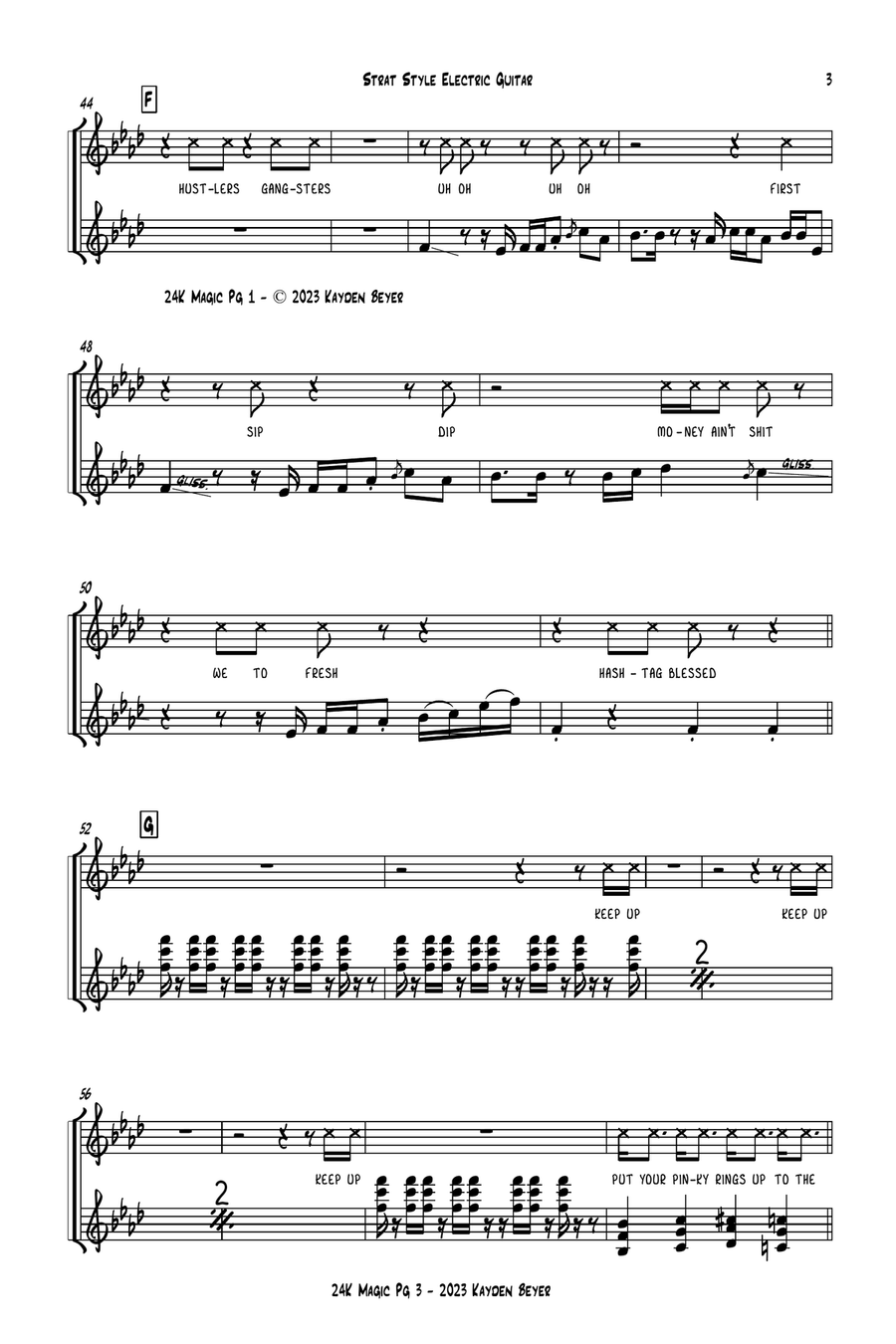 24k Magic - Score Only 24k Magic - Score Only Jazz Ensemble scores gallery preview page 3