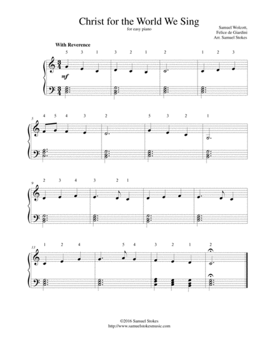 Christ for the World We Sing - for easy piano image number null