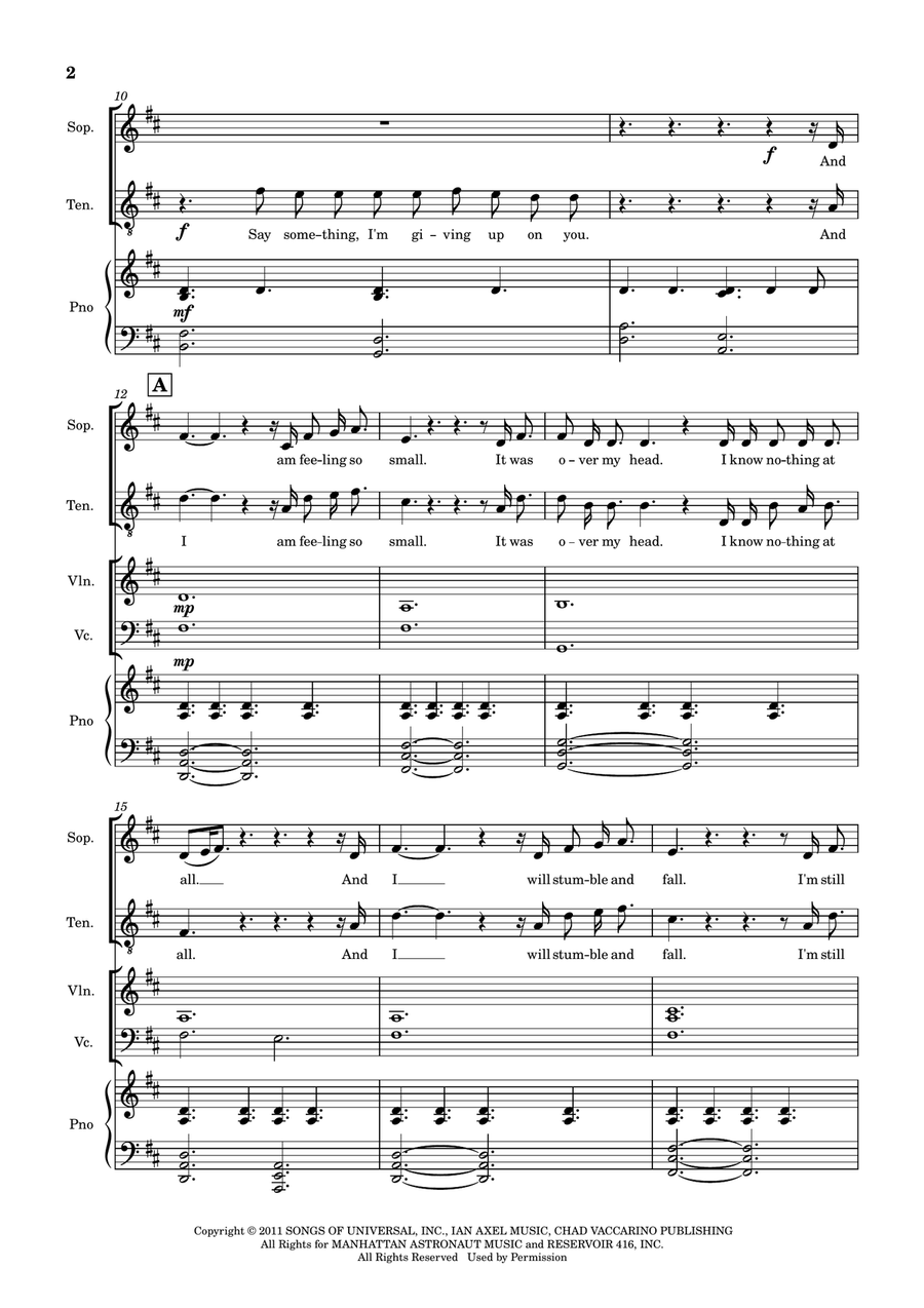 Say Something - Score Only Small Ensemble scores gallery preview page 3