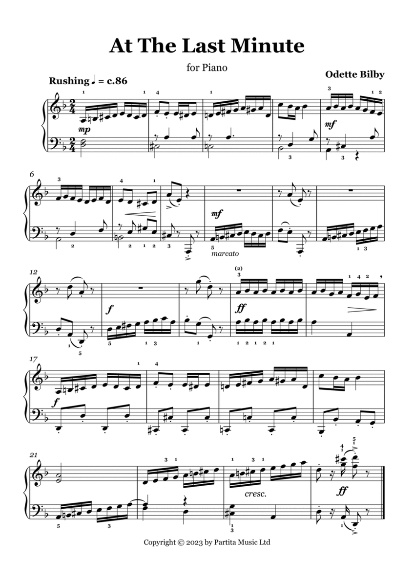 At The Last Minute (Piano Solo Grade 3-4) image number null