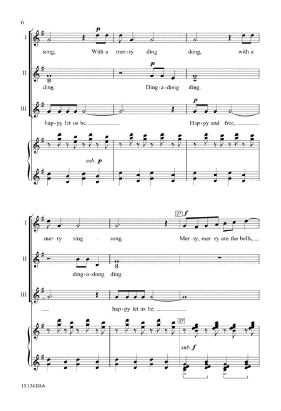 Merry Are the Bells 3-Part scores gallery preview page 6