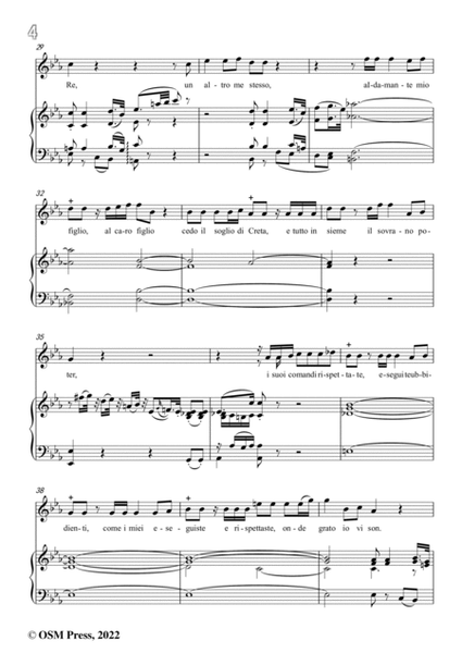 Mozart-Torna la pace al core,in E flat Major,from 'Idomeneom,K.366',for Voice and Piano