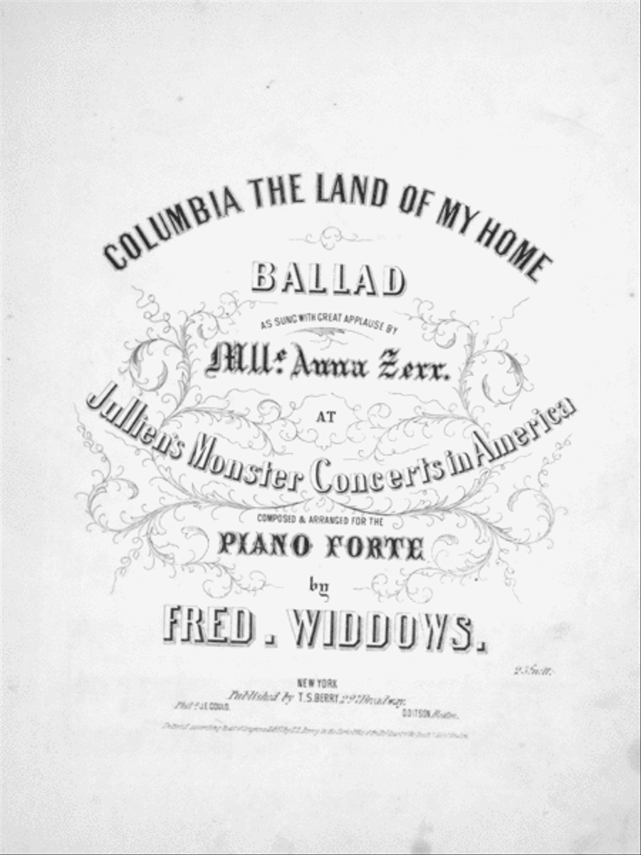 Columbia the Land of My Home. Ballad Voice scores gallery preview page 1