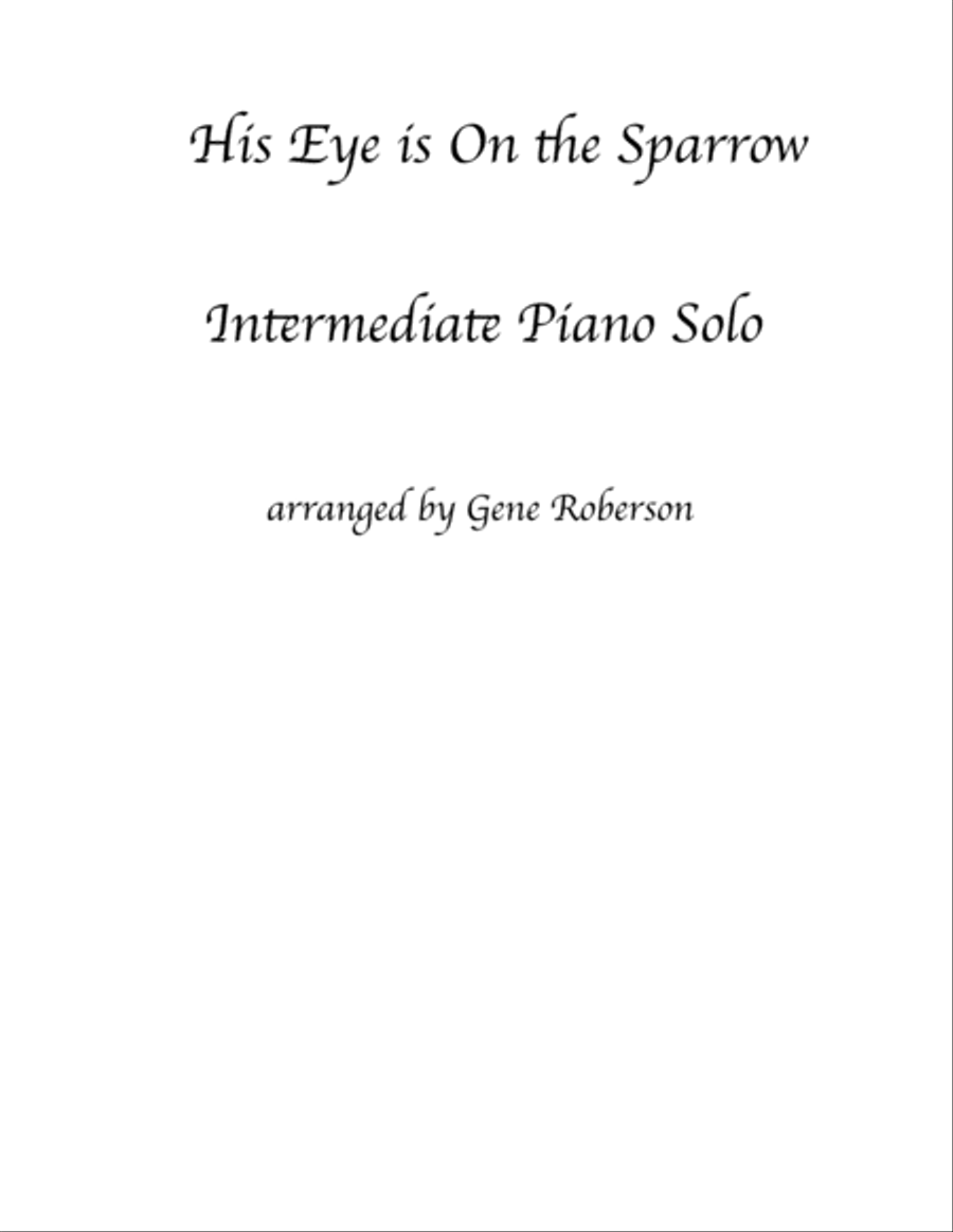 His Eye is On the Sparrow Intermediate Piano Easy Piano scores gallery preview page 1