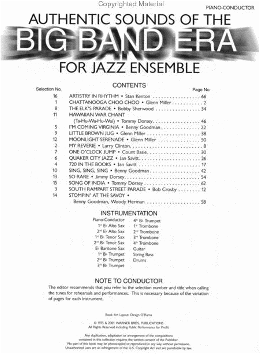 Authentic Sounds of the Big Band Era Jazz Ensemble scores gallery preview page 2