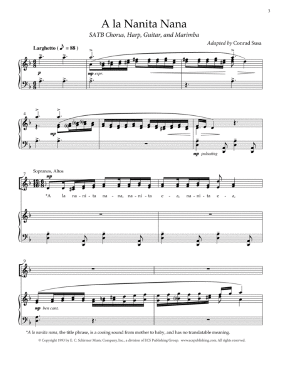 A la Nanita Nana A la Nanita Nana 4-Part scores gallery preview page 2
