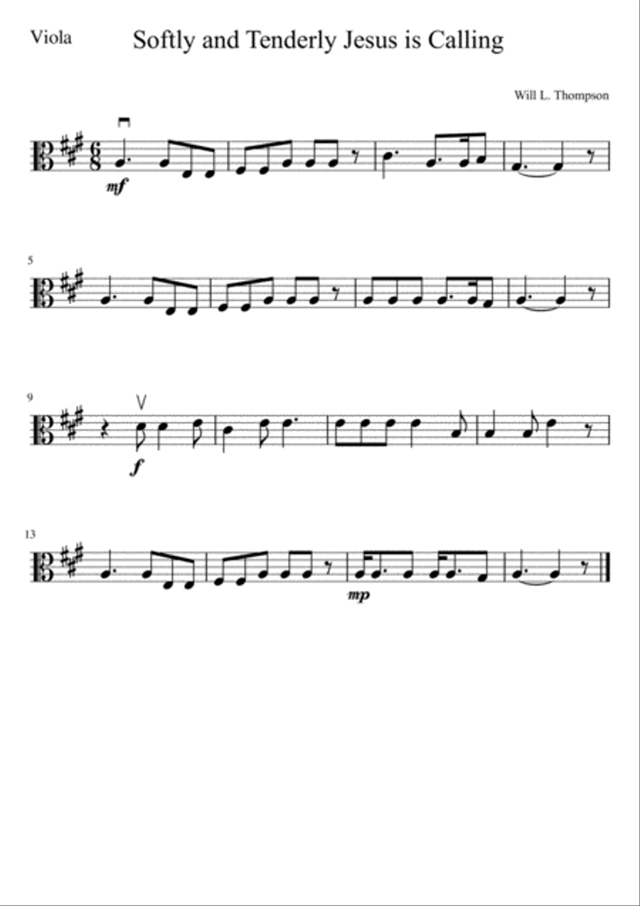 Softly and Tenderly Jesus Is Calling String Orchestra scores gallery preview page 5