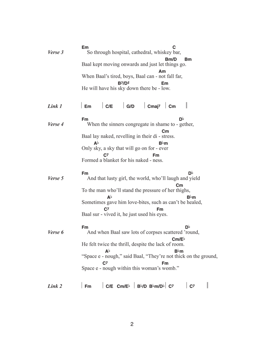 Baal's Hymn Acoustic Guitar scores gallery preview page 2
