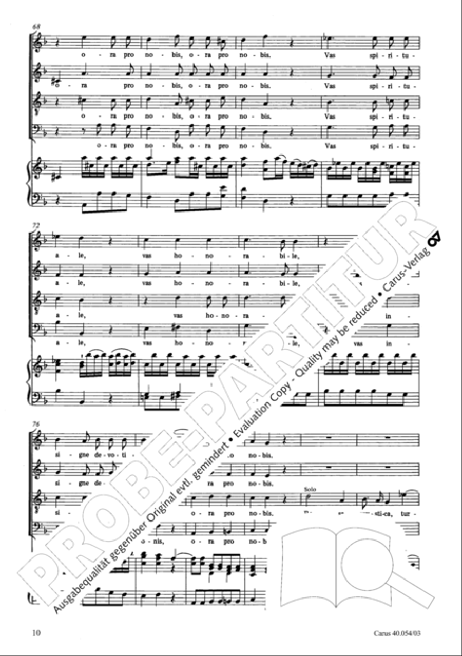 Litaniae Lauretanae B.M.V in B 4-Part scores gallery preview page 11