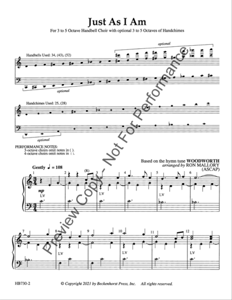 Just As I Am - Mallory 5-Octaves scores gallery preview page 3
